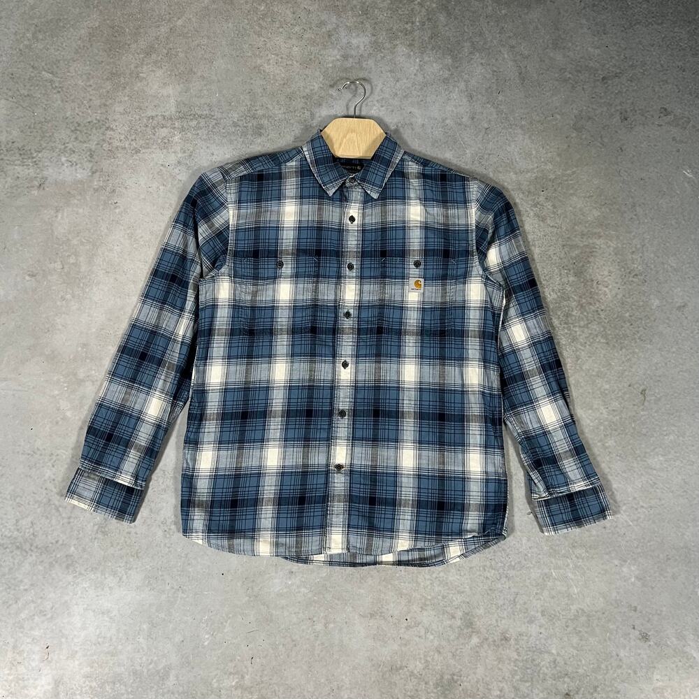 Carhartt Relaxed Fit Long Sleeve Plaid Button Down Shirt Men's Medium